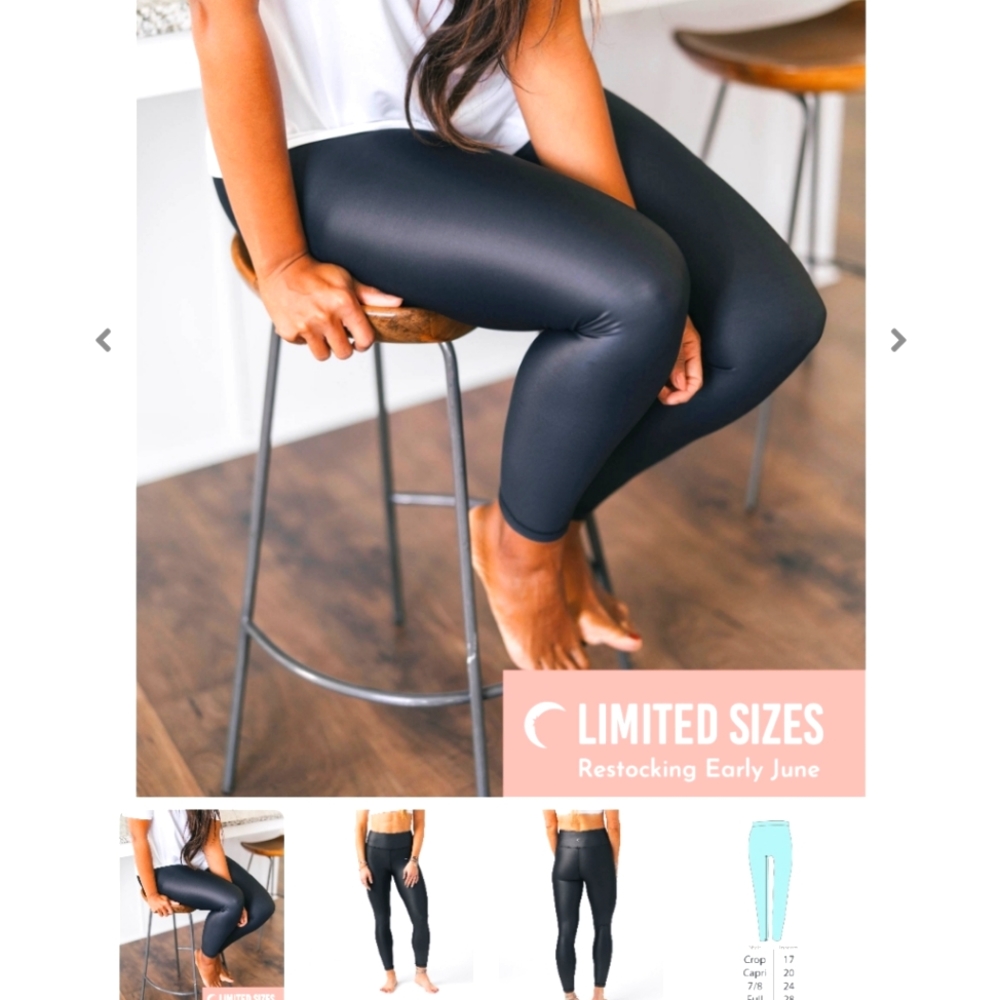 SOLD-Black Metallic Leggings